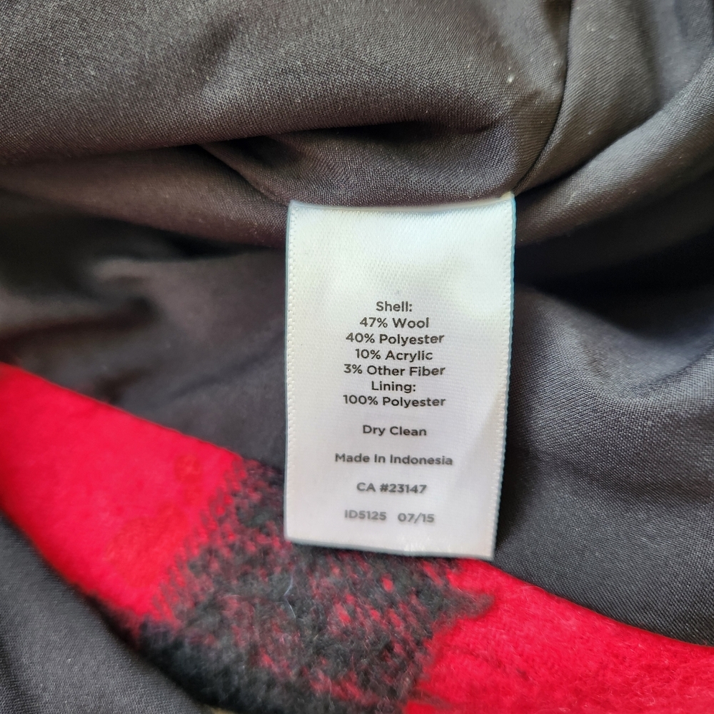 Wool Blend Pencil Skirt Buffalo Plaid Red Black Check Academia Preppy Size 10 - Picture 7 of 12